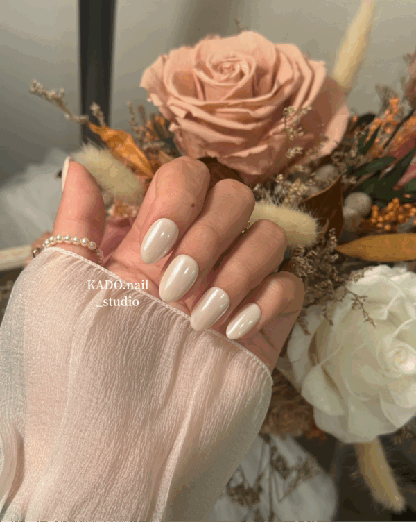 綢緞珍珠奶白色 Silk Pearl Veil